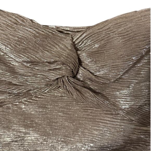 Fashionista Silver Metallic Strapless Bodycon Party Dress | Size Large - Picture 5 of 6